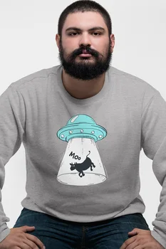 

Angemiel Wear Cow Attracting Ufo Gray Men 'S Sweatshirt
