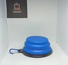Taza plegable de viaje para alimentación de agua, contenedor portátil de comida para cachorros, para perros y gatos, bandeja de alimentación, 350ML