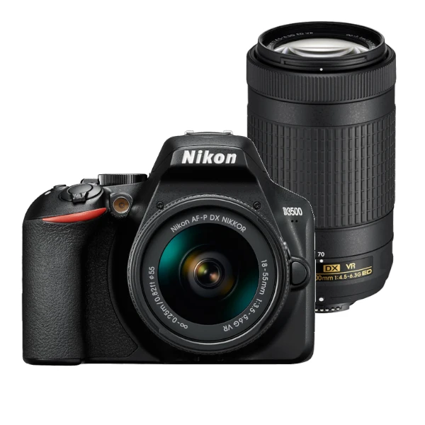 Зеркальная фотокамера Nikon D5600 комплект с двойным объективом 18-55 мм и AF-P 70-300 VR для