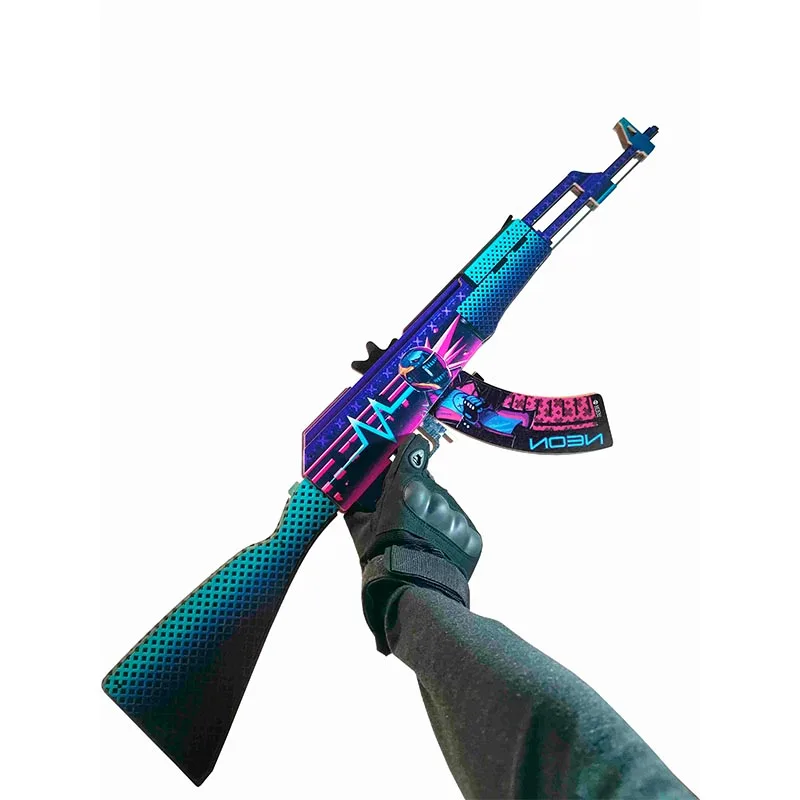 Деревянный автомат АК 47 Неоновый гонщик CS GO | Автомат Ak кс го (деревянная