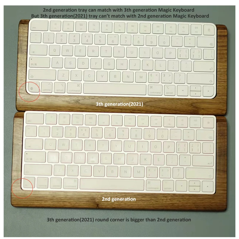 PC/タブレット PC周辺機器 Kashcyウォールナット木製トレイパームレストのためのキーボード 