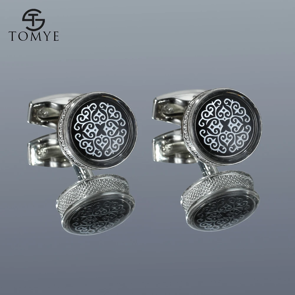 Cufflinks for Men TOMYE XK20S078 High Quality Round Fashion Pattern Button Wedding Cuff Links | Украшения и аксессуары