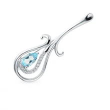 Серебряная брошь с топазами и фианитами SUNLIGHT проба 925