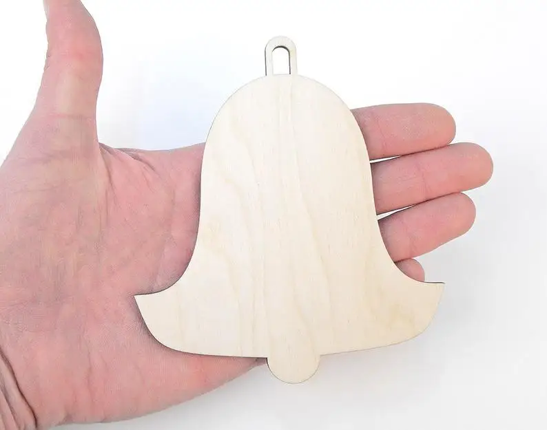 

Wooden Bell (12cm) Shape, Wedding Cristmas Decoration Art Projects Gift Tag CraftDecoupage Ornament 0130