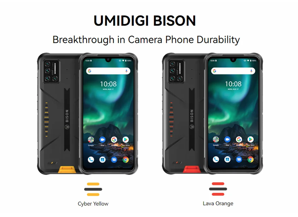 UMIDIGI BISON IP68/IP69K Waterproof  6GB/8GB+128GBRugged Phone 6.3" FHD+ Display NFC Android 10 Smartphone latest umidigi