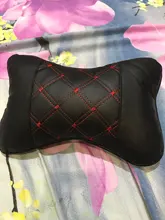 Almohada de cuello para coche, reposacabezas de cuero genuino, diseño de protección de seguridad, soporte de descanso, color negro, accesorios de seguridad para automóviles, Uds.