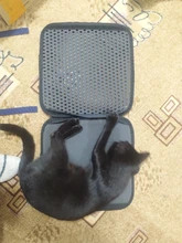 Estera para residuos de gato, estera de gatos plegable de doble capa, antideslizante, para mascotas