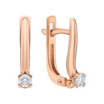 

Gold earrings with diamonds sunlight sample 585