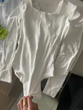 BRADELY MICHELLE Sexy Women Slim Long Sleeve Cotton Tops Bodysuits With Hidden Button