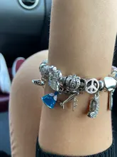 CHIELOYS-Pulseras con abalorios de estilo de dibujos animados para mujer, cuentas de cristal rosas chapadas en plata, cadena de serpiente, pulsera de marca, regalo de joyería para niños