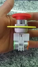 Interruptor de botón de parada de emergencia, equipo de elevación, bloqueo automático, tapa roja tipo seta 1NO 1NC DPST, CA 660V 10A