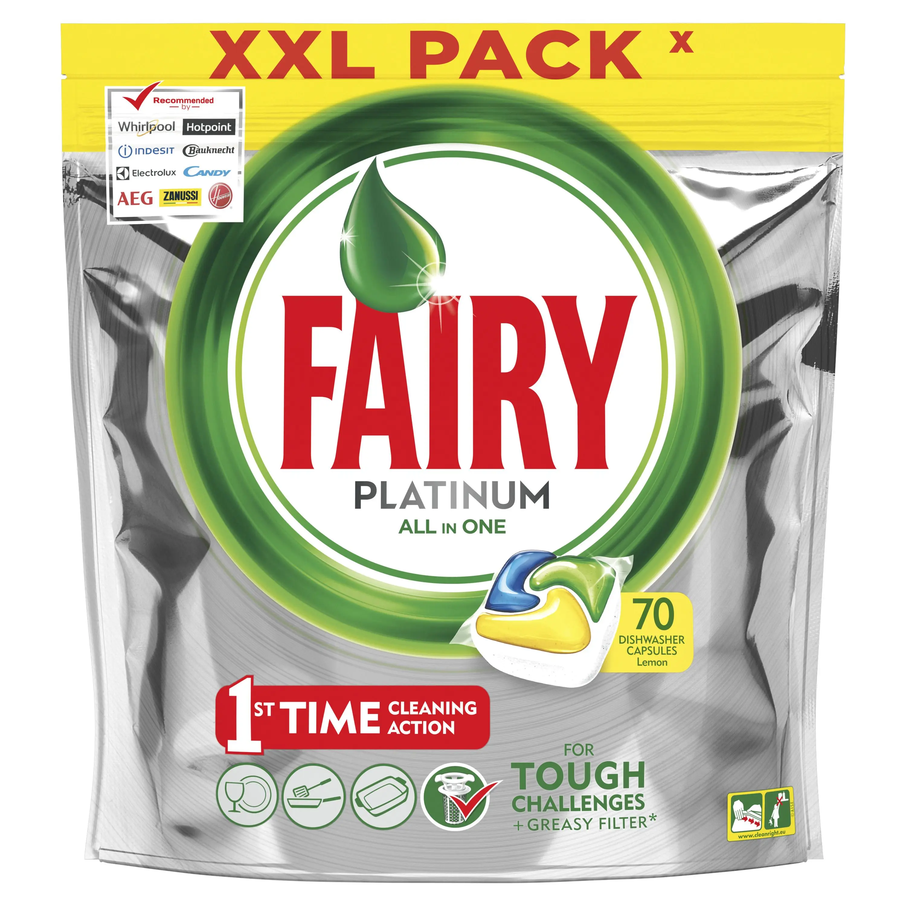Капсулы для посудомоечной машины Fairy Platinum All in one 70 шт