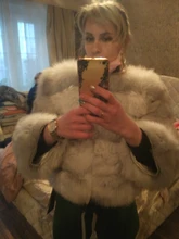 De invierno de la moda de cuero cálida capa natural abrigo de piel de zorro chaqueta de piel auténtica de zorro de invierno grueso abrigo cálido