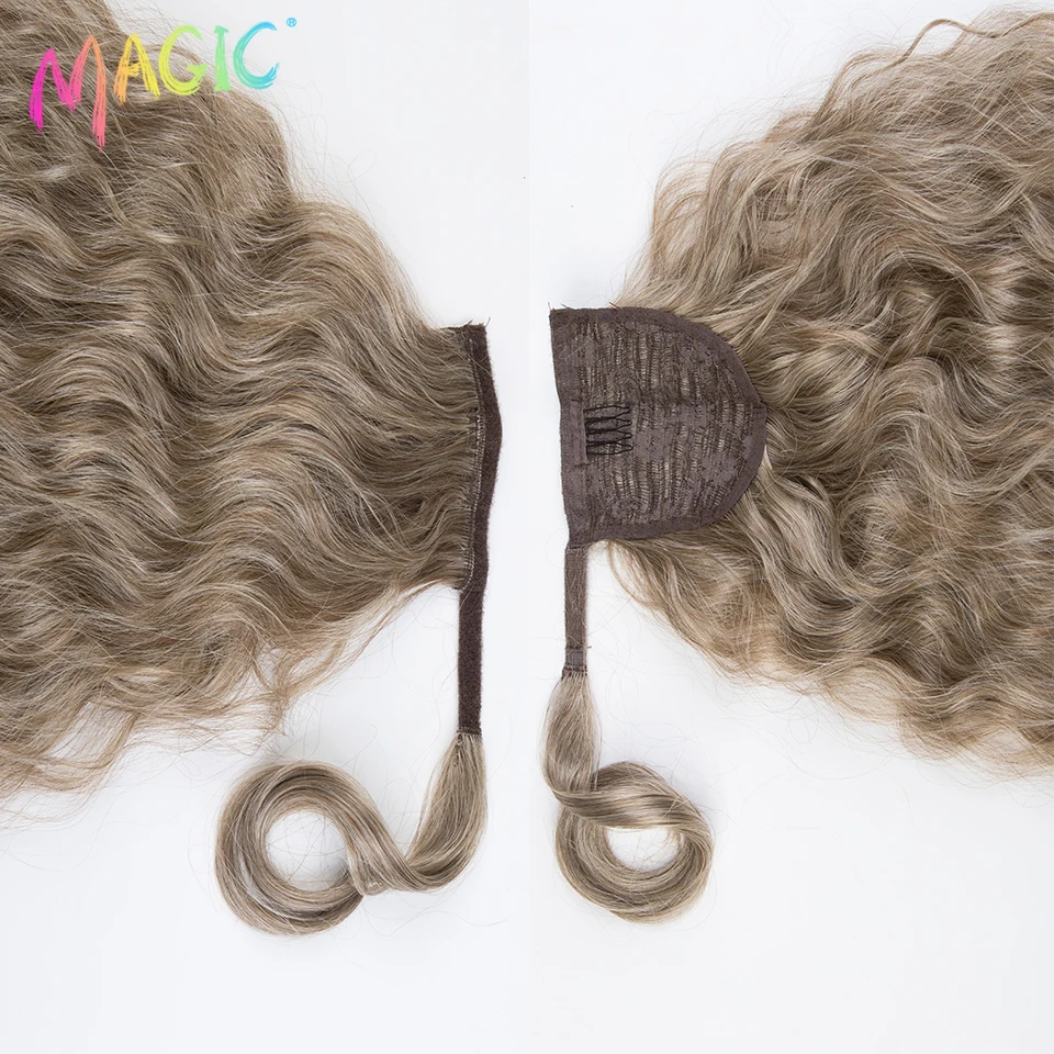 Magic Synthetic Long Curly Wrap Around Clip In Ponytail Hair Extension Heat Resistant Fake Hair Natural Hairpiece Headwear