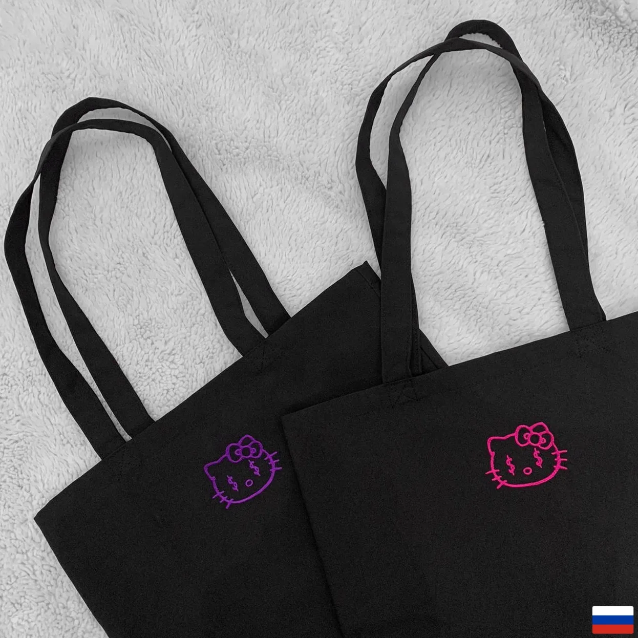 Сумка Шоппер Hello Kitty acidum Бесплатная Доставка tie dye tote bag тайдай indie money Панк Punk Free Ship |