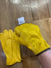 Guantes de cuero de vaca para conductores, protección de seguridad, para soldar, caza, 1008