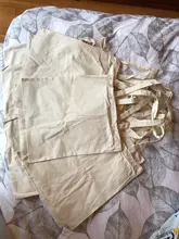 Bolsa tela Algodón, biodegradable, reutilizable, asas largas, resistente. Pack 10 uni. compra, shopper, tote bag, manualidades