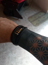 Pulsera de cuero trenzado de acero inoxidable para hombre, brazalete negro magnético, Punk Rock, accesorios de joyería