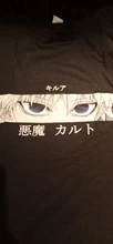 Hunter X Hunter-Camiseta de Anime para hombre, Tops, camisetas Killua Zoldyck Devil Eye, Tops de manga corta, camiseta informal, ropa para hombre