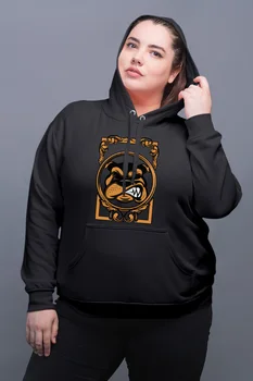 

Angemiel Wear Framed Dog Black Women Hooded Sweatshirt