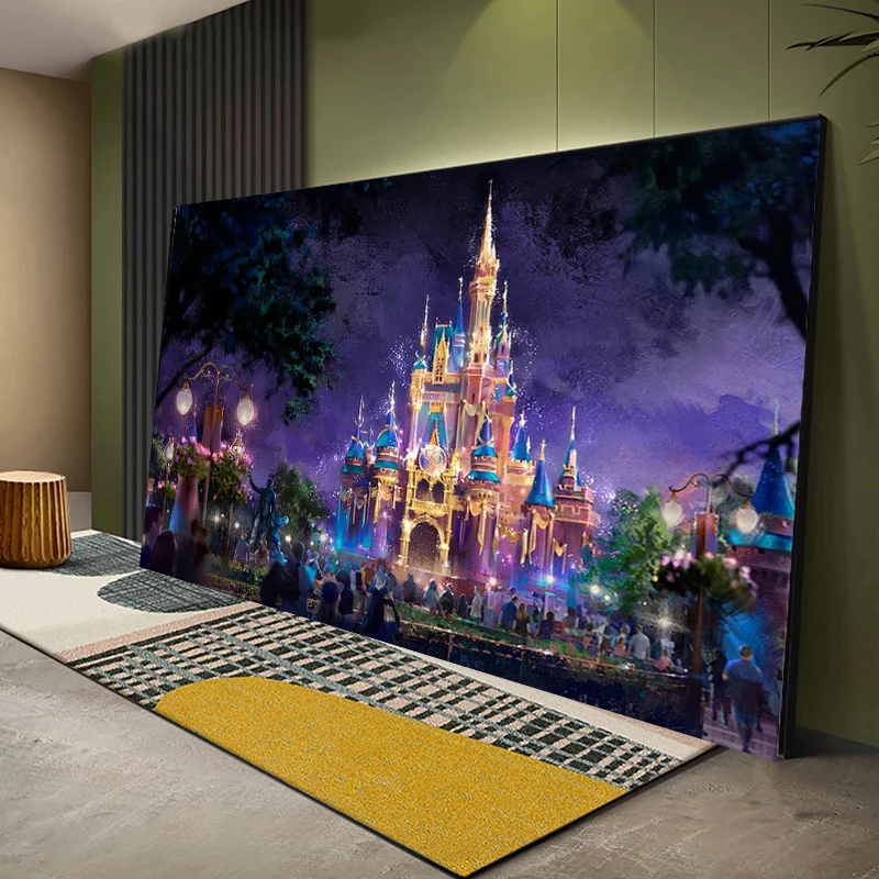 【希少】実写ディズニータペストリー　アンティーク　シンデレラ城　レトロポスター Disney - ポスター 実写 タペストリー ディズニーリゾート