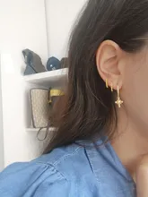 Pendientes minimalistas de plata de ley 925 para mujer, joyería INS con hebilla para oreja, circulares y pequeños, redondos, de oro y plata