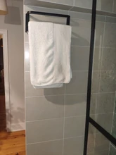 Toallero montado en la pared para baño, toallero negro de aluminio, riel negro mate, soporte de toalla, 30-50 CM
