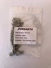 ZONSANTA-tornillo de rosca de acero inoxidable, M1.4, M1.7, M2, 2, M2.6, M3, M3.5, M4, M5, M6, pequeño, 304