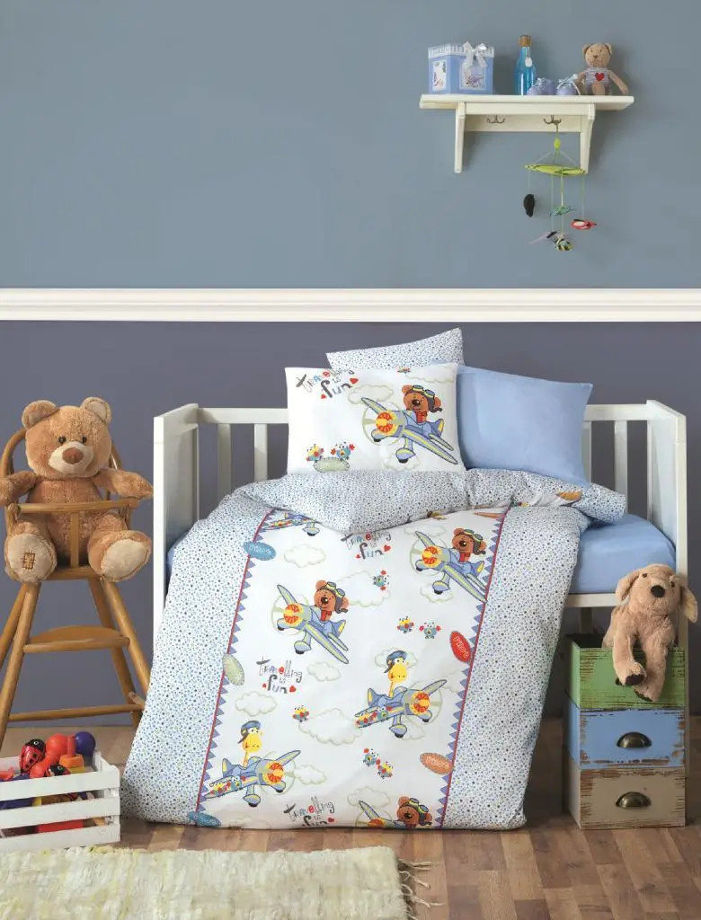Pilot Baby Duvet Cover for Kids 100% English Cotton Set 100x150cm Quilt Pillow | Мать и