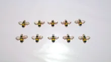 Abalorio de esmalte de abeja para fabricación y fabricación de joyas, pendiente, colgante, abalorios para pulsera o collar, 12x15mm, 10 Uds.