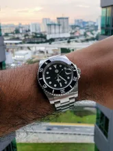 San Martin -Reloj de cuarzo con cristal de zafiro, pulsera de reloj mecánico, automático, con esfera de cerámica y con fecha