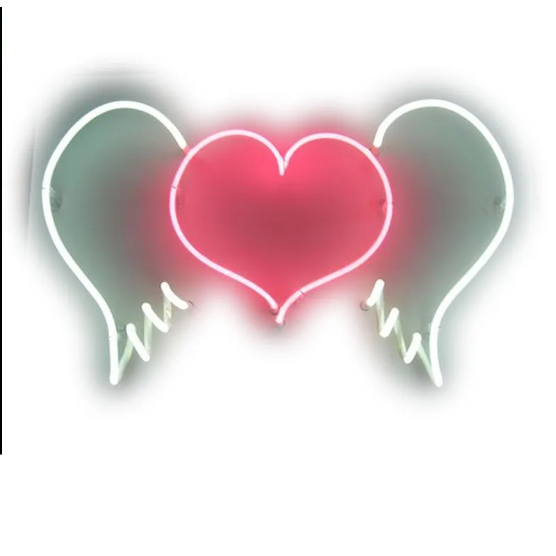 Neon Sign Neon Love Heart With Wings Neon Light Sign Lamp Beer Acrilico Camera Da Letto Estetica Room Decor Lamp Hotel Wedding Sign Cute