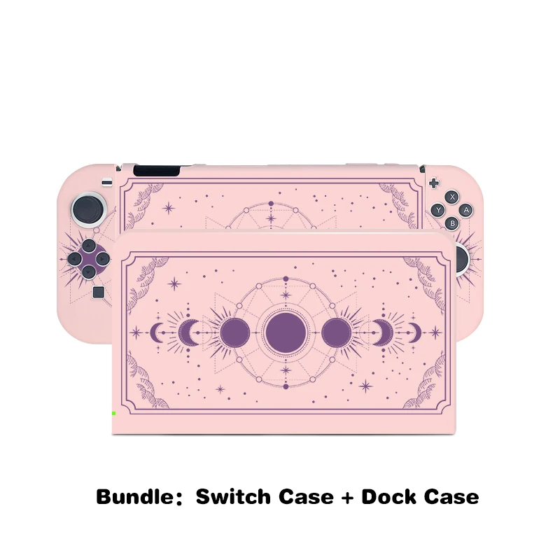 Aesthestic Black Moon Phase Funda Nintendo Switch OLED Protective Case Soft TPU Cover JoyCon Controller Gaming Accessories