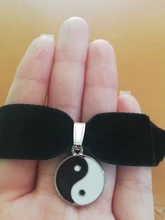 Gargantilla de encaje de terciopelo hecha a mano para mujer, Collar Vintage para mujer, Collar de Torques, joyería de cuello negro bohemio Stretch Yin Yang, abalorio gótico Punk