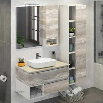 

Furniture for bathroom Comforty Prague 90 oak beige, beige top