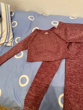 Conjunto de Yoga sin costuras para mujer, ropa deportiva de entrenamiento, gimnasio, Top corto de manga larga, Leggings de cintura alta, trajes cortos, 2/3/5 Uds.