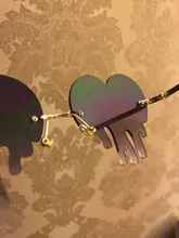 Gafas de sol sin montura con forma de corazón de amor para mujer, anteojos de sol Steampunk con forma de lágrimas, gafas clásicas únicas, gafas de conductor UV400, 2021