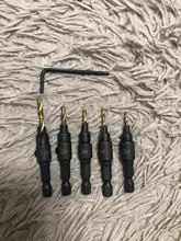 Drill-Bit-Set Countersink-Drill Pilot-Holes Woodworking A-Wrench Screw-Sizes with 5pcs