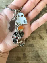 Nuevo HP magia la universidad llavero para las llaves búho esmalte llavero colgante de los fans de regalos-50