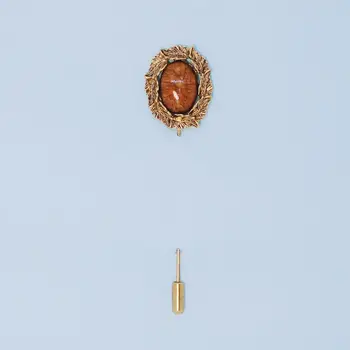 

Brooch on lapel Oval 52111 (Golden, needle, jewelery alloy)