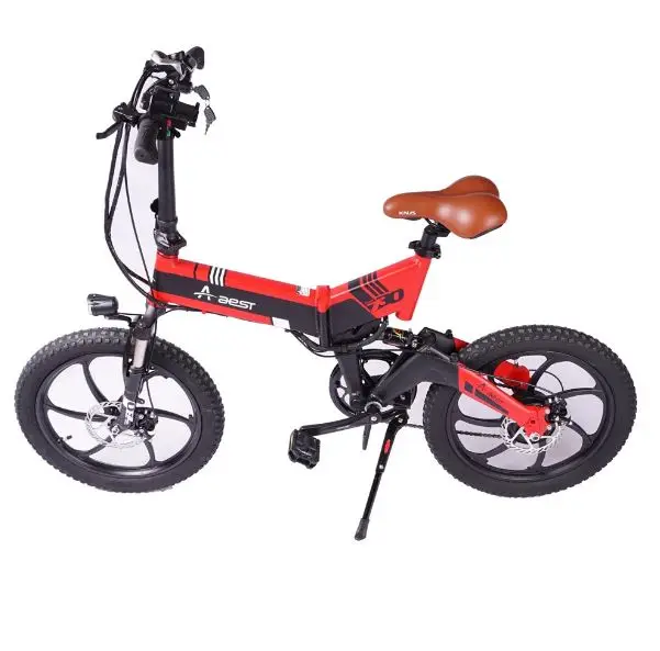 

AEST Folding Electric Bike 20 Inch Wheels Convenient Folding E-Bike, 48v Battery Charger -Orange