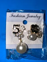 Asymmetric Earrings Powder Flowers Camellia Shadow-Quality Women Pink 5 New