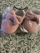 Zapatos de punto con lazo para bebé, calzado de algodón para recién nacido, primeros pasos, suela suave antideslizante, para primavera y otoño