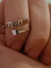 Anillos ajustables de amor para mamá, joyería de acero inoxidable con corazón de Color plateado para mujer, dedo, regalo de cumpleaños para el día de la madre
