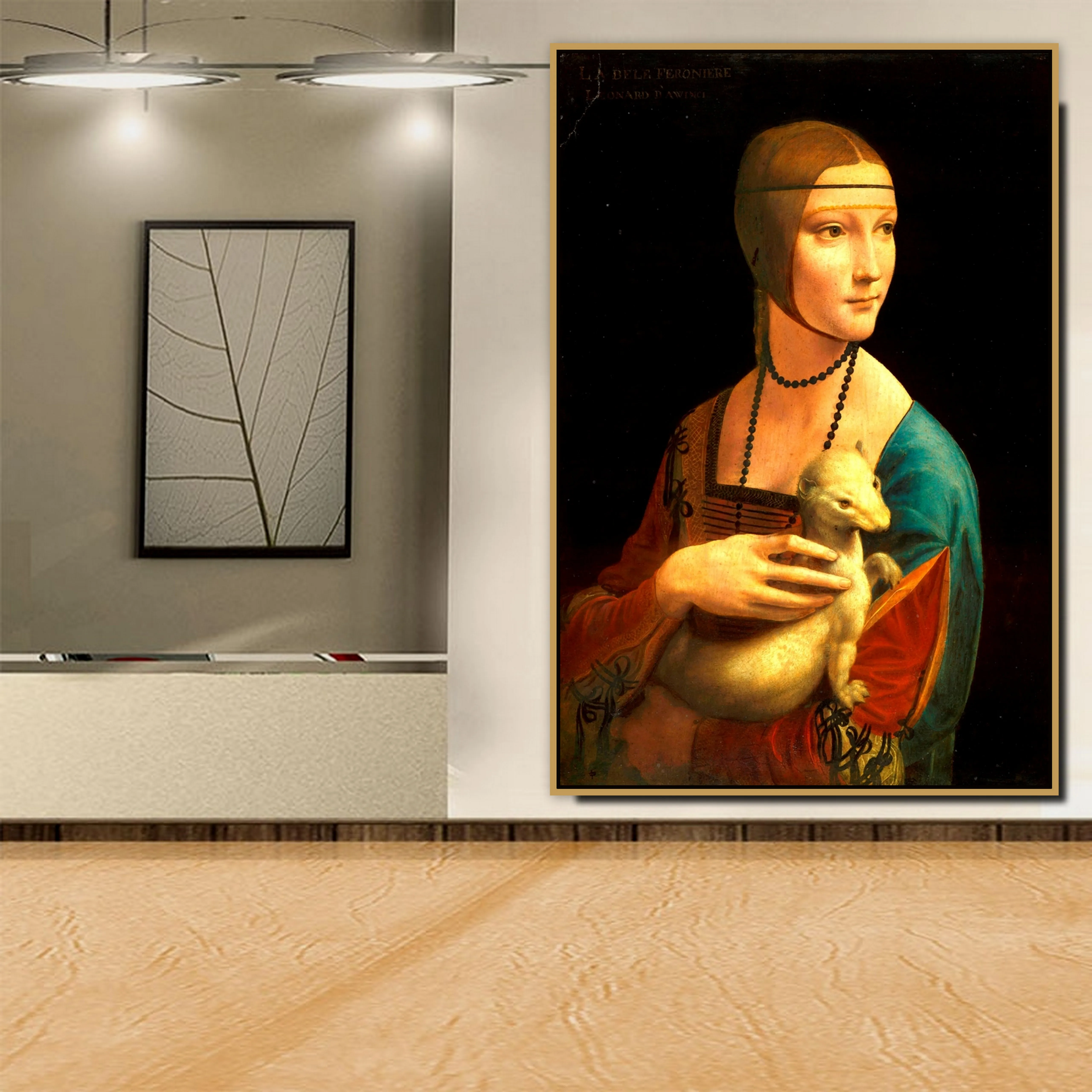 

Leonardo Da Vinci Old Famous Master Artist Lady with an Ermine Canvas Painting Poster and Print for Room Decor POP Wall Art