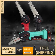 

4/6 Inch Mini Pruning Saw Electric Chainsaws Removable For Fruit Tree Garden Trimming With Lithium Battery One-Handed