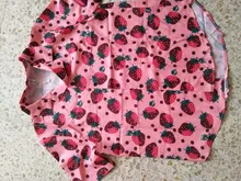 Blusa holgada de manga corta con dibujo de fresa para verano, camisa con cuello vuelto para mujer, estilo coreano