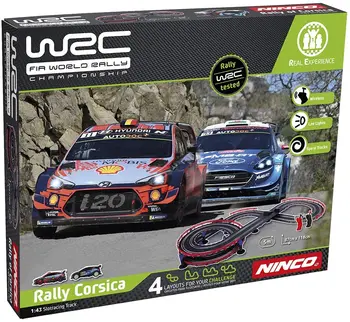 

Circuit NINCO WRC Rally Corsita 91012, 5 meter tour approx, includes two Hyundai i20 cars and Ford Fiesta WRC, toy