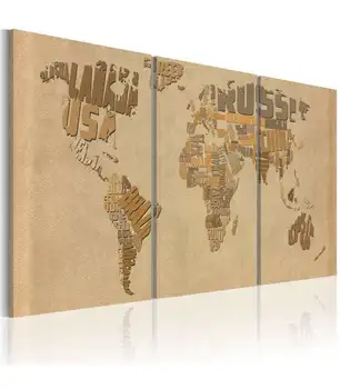 

Picture-The world map in beige and brown