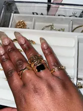 Conjunto de anillos de oro rosa para mujer, joyería punk, vintage, venta indefinida, venta al por mayor, accesorios de Navidad 2020